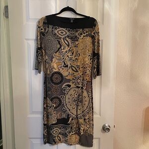Forever Link Black and Gold Long Sleeve Dress